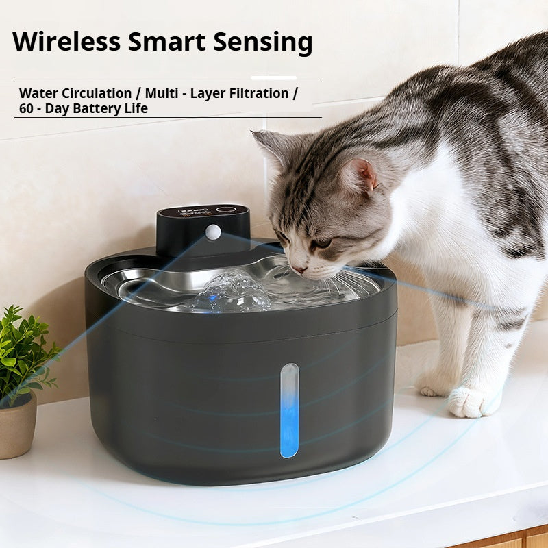 2.6L Smart Pet Water Fountain for Cats and Dogs: Automatic Circulation Filter, Water-Electricity Separation, Constant Temperature, Fully Automatic