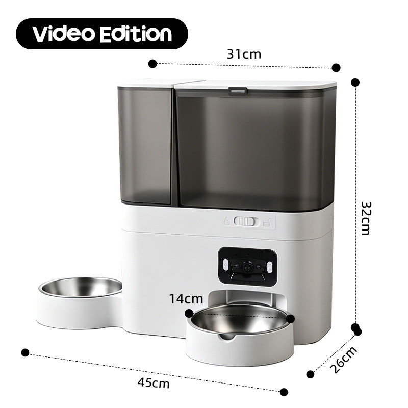 New Smart Pet Feeder and Water Dispenser for Cats with Camera, Large Capacity, Timed and Quantitative Feeding