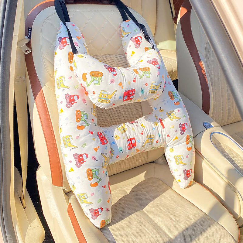 Car Safety Pillow / Rear-Seat Sleeping Cushion & Shoulder Pad (Prevents Neck Chafing)