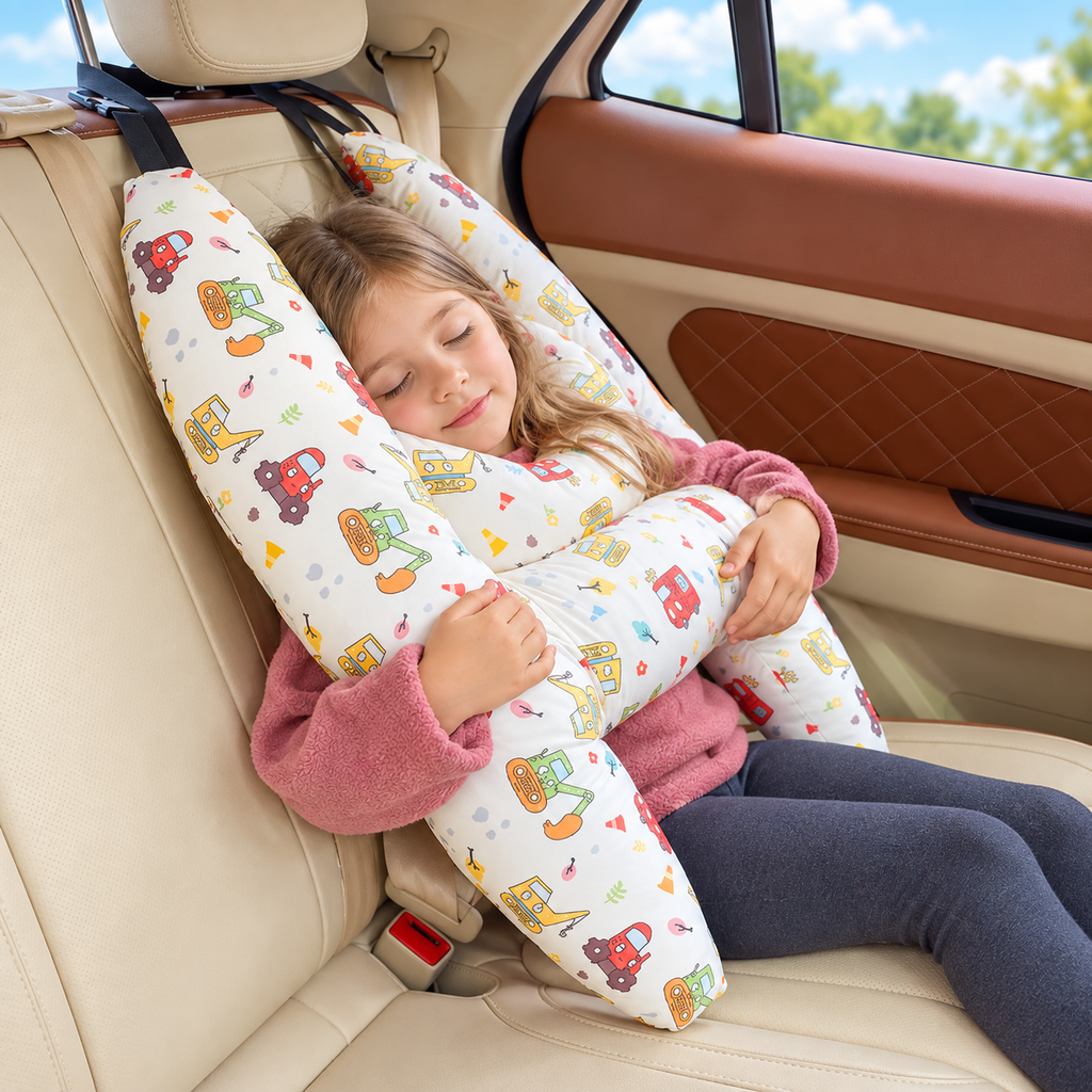 Car Safety Pillow / Rear-Seat Sleeping Cushion & Shoulder Pad (Prevents Neck Chafing)