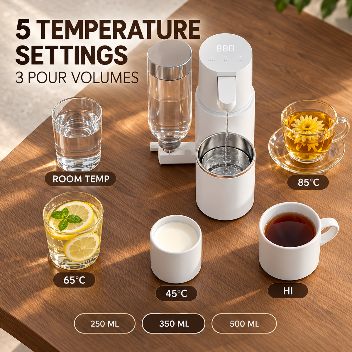 Portable Instant-Heating Water Dispenser – Compact Mini Water Heater for Travel and Home Use with Adjustable Temperature