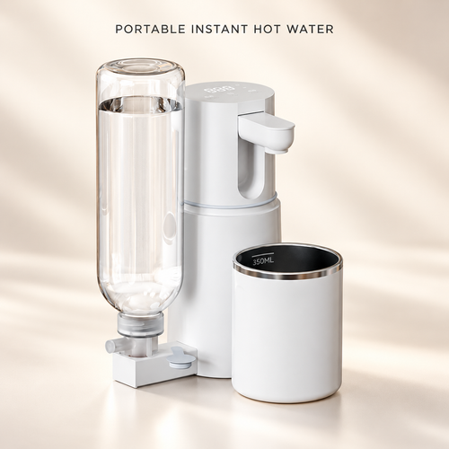Portable Instant-Heating Water Dispenser – Compact Mini Water Heater for Travel and Home Use with Adjustable Temperature